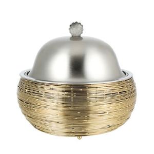 Casseroles rondes en fil métallique Hotpot Gold New Servingt Meilleure qualité Récipient alimentaire fait à la main Vaisselle moderne Casseroles et bols - Product Image 2