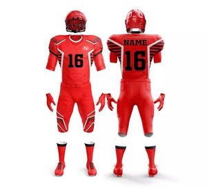 Uniformes de Fútbol Americano Personalizados al por Mayor, Baratos, Unisex para Adultos, Jersey de Manga Corta, Transpirable, de Secado Rápido, 100% - Product Image 5