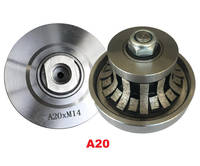 Mata Bor Profil Berlian Sintered Segmented Bentuk-A dengan Tepi Melengkung untuk Granit Marmer Batu M14 5/8"-11 Mesin Gerinda Sudut