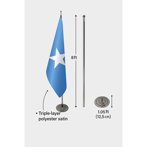 Drapeau d'intérieur officiel de la Somalie avec logo personnalisé 3x5 pieds en satin, plastique, polyester, soie, impression numérique pour l'industrie automobile et l'assurance - Product Image 6