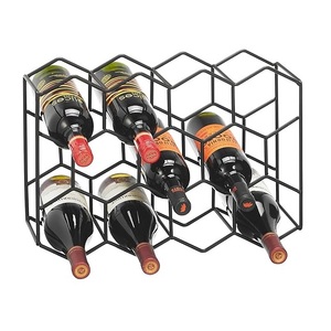 Estante de vino creativo 5 6 portabotellas hierro negro independiente moderno portador organizado al aire libre cesta de vino de Metal - Product Image 5