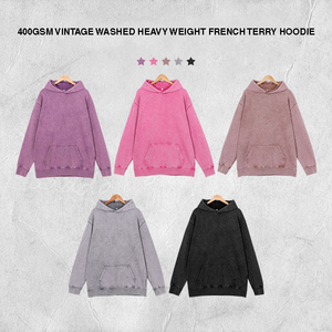 STREETLAB Custom Hoodie 400GSM French Terry Oversized Unisex Vintage Streetwear Hip Hop Acid Wash <b>Puff</b> Print Purple - Product Image 2