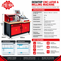 Mini centre d'usinage CNC, système de tour-fraiseuse d'entraînement à commande numérique par PC 3 axes, ATC 4 postes, machine compacte ER11