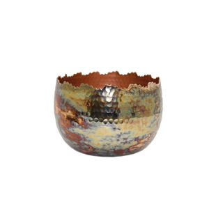 Tazón para servir comida de forma redonda de hierro y Metal de gran calidad, cocina con acabado dorado, servicio de mesa y decorativo hecho a mano a granel - Product Image 4