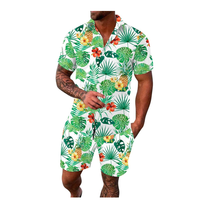 Conjuntos Deportivos de Verano para Hombre de la Mejor Calidad, Tejido de Velour de Secado Rápido, Logotipo Personalizado Bordado, Tallas Grandes, 100% Algodón, Estampado Floral