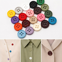 Kancing Resin Bulat Warna-Warni Ramah Lingkungan 4 Lubang untuk Jahit Mantel, Jaket, Pakaian, dan Tas