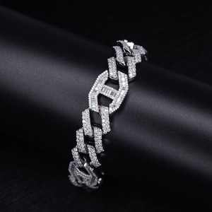 Ensemble collier et bracelet Hailer Custom Miami Big GRA Diamond Link VVS S925, plaqué rhodium, style tendance, pour cadeau de mariage - Product Image 5