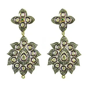 Boucles d'oreilles pendantes en diamant floral pour femmes, par Art Palace Jewelry - Product Image 3