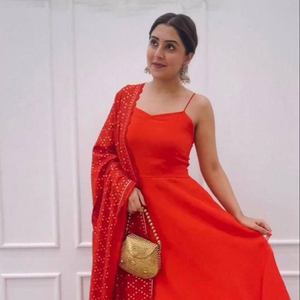 Indiase Traditionele Klassieke Kleding Georgette Full Flair Salwar Pak En Werk Dupatta Mooie Jurk Tegen Groothandelsprijs - Product Image 1
