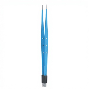 Reusable Standard Straight Bipolar Forceps with straight Tip Two Pool <b>Plug</b> Fitting with blue Coating medic instruments - Product Image 1