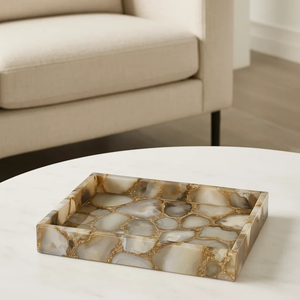 Bandeja decorativa de piedra de ágata, decoración del hogar, bandeja de tocador, bandejas pequeñas de lujo, productos de baño ecológicos, precio directo de fábrica - Product Image 2
