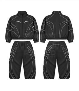 Survêtement coupe-vent tendance avec lignes réfléchissantes, pantalon et veste 100% nylon, vêtements décontractés, survêtement coupe-vent - Product Image 5