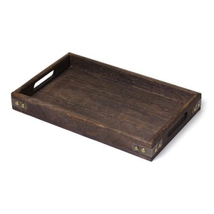 Ensemble de plateaux en bois New Look de couleur marron chaud avec forme ronde et design rustique idéal pour les centres de table et la décoration intérieure - Product Image 5