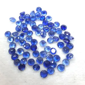 Kyanite 5mm round facet wholesale factory price high quality blue kyanite circle cut gemstones for jewelry