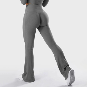 Leggings de yoga pour femmes Logo personnalisé Spandex Nylon doux 4 voies Strech Leggings de levage pour femmes Leggings froissés pour femmes - Product Image 1