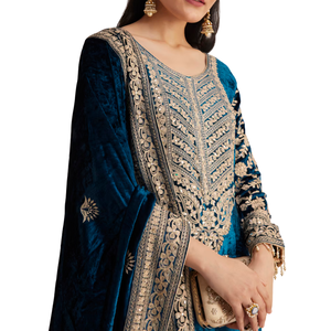 Robe de mariée en velours brodé professionnelle, tissu doux, 100% velours, élégante, pour les fêtes d'hiver, mariage, haute qualité - Product Image 2