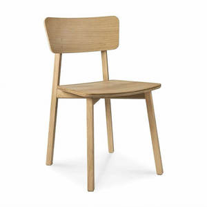 Chaise de salle à manger en bois de teck minimaliste en gros-Siège en bois massif indonésien durable pour la maison et le café - Product Image 1