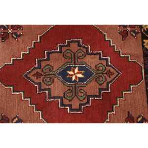 Petit tapis turc 2,3x2,9 pieds (70x88 cm), tapis vintage à carreaux rouges - Product Image 5