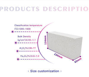 Brique réfractaire en mullite, bloc d'isolation haute température pour la couche de support et de travail des revêtements de fours industriels - Product Image 2