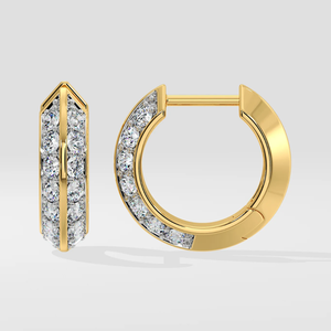 Pendientes de Aro con Diamantes Cultivados en Laboratorio de Forma Redonda, Oro Amarillo de 14K, Claridad VVS, Color F, Certificados, Joyería Fina de Moda al por Mayor - Product Image 1