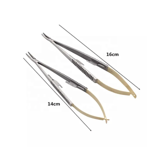 Chirurgie oculaire ophtalmique Micro porte-aiguille manuel TC Castroviejo Micro ciseaux 6 inserts droits en carbure de tungstène Castroviejo - Product Image 1