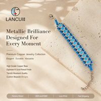 Bracelet tendance en cuivre plaqué or 18 carats avec micro-pavé de zircone cubique ovale et corde tressée, bijou de mode affirmé