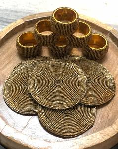 Ronds de serviette, ronds de serviette en rotin, ronds de serviette en osier, décor de table - Product Image 4
