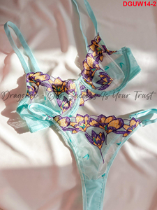 Bralette Sexy Transparent Color Custom Lingerie <b>Panties</b> Floral <b>Lace</b> Mesh Adjustable Shoulder Straps Wrap and Lift up Sexy 2024 - Product Image 6