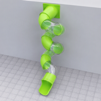 Toboggans en gros, toboggans en plastique en spirale, adaptés à une utilisation dans les parcs d'attractions en plein air et les zones résidentielles.