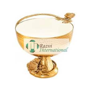 Bol à pied rond de forme organique Bol de fantaisie le plus design Nouveau design Décoration Bols de service de luxe de meilleure qualité pour la nourriture - Product Image 4