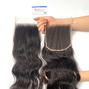 Prêt à expédier prix de gros usine naturel ondulé fermeture dentelle couleur noire cheveux 100% haute qualité Extensions de cheveux vietnamiens - Product Image 5