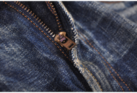 Lotfeel Jeans en denim vintage de haute qualité, marque de créateur, jeans déchirés pour hommes, denim stretch à ourlet brut