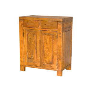 Meuble de rangement en teck moderne, magnifique, durable et éco-responsable, 2 portes, 2 tiroirs, style chinois, pour la maison, le salon - Product Image 1