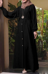 Long Sleeve Muslim Embroidery Women <b>Abaya</b> for Sale Solid Color Breathable New Arrival Ladies <b>Abaya</b> Straight Sequin Printing - Product Image 3