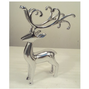 Décoration de table Renne en aluminium argenté Ornement de Noël pour la maison Salon Dessus de table de Noël Article décoratif - Product Image 1