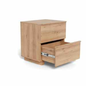 Modern Acacia Decorative Nightstand Rosewood Accent Storage Cabinets with 2 Drawers - Product Image 5