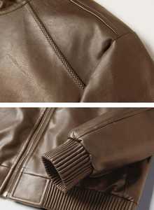 Chaqueta de Cuero Clásica para Hombre, Diseñada para la Moda Urbana, Cómoda para Uso Diario y Versátil para Combinar con Diversos Estilos - Product Image 5