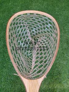 Filet d'atterrissage de pêche à la mouche en plein air Filet à truite Cadre en bois avec filet en caoutchouc Filet coulé à la main Thor Filet de pêche à la truite - Product Image 4