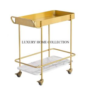 Carro de servicio de 2 niveles de metal Premium para un servicio eficiente en hogares, cafés y espacios al aire libre con ruedas duraderas - Product Image 3