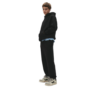 ชุดวอร์มฮู้ดดี้ทรงหลวมผ้าฟลีซเนื้อหนา 600gsm สำหรับฤดูหนาว พร้อมกางเกงวอร์มทรงโอเวอร์ไซส์ ผ้าฝ้าย ชุดลำลองผู้ชาย - Product Image 2