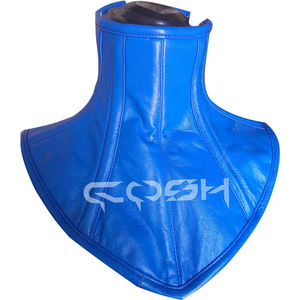Corset de cou gothique à col haut en similicuir bleu avec baleines en acier pour fétichistes - Product Image 1