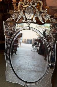 กระจกติดผนังขนาดใหญ่สไตล์เวนิส งานแฮนด์เมด  ตกแต่งสไตล์โบราณ  กระจกหรูหราสำหรับห้องนั่งเล่น - Product Image 2