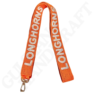 Sangle de sac à main perlée Game Day Sangle de bandoulière classique à carreaux orange et blanc, bandoulière réglable de 47 pouces pour sacs à main - Product Image 5