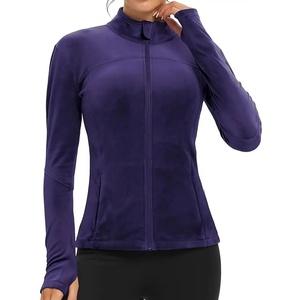 เสื้อแจ็คเก็ตออกกำลังกายแบบซิปสำหรับผู้หญิง คุณภาพสูง เหมาะสำหรับการออกกำลังกายในยิม ฝึกซ้อม และเล่นโยคะ ยืดหยุ่นสูง - Product Image 4