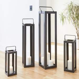 Linterna de vela de aluminio fundido con acabado negro para decoración de hogar y jardín, linterna colgante disponible a precios al por mayor - Product Image 6