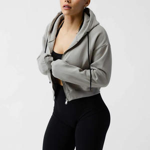 Sweat à capuche court pour femmes avec personnalisation sweat pull personnalisé pour la mode Streetwear tenue décontracté sport et Fitness - Product Image 3