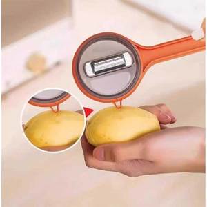 Éplucheur de fruits et légumes multifonctionnel en acier de marque japonaise, grande lame en plastique, boîte de rangement - Product Image 5