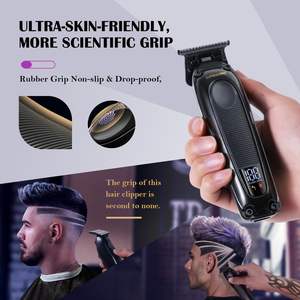 Tondeuse à cheveux sans fil professionnelle pour barbiers, moteur sans balais à couple élevé, lame détachable avec revêtement DLC, alimentée par batterie - Product Image 4