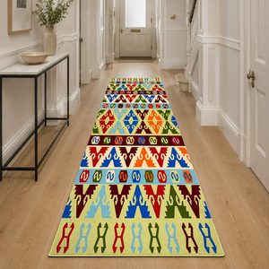 Tapis RUGS DEPOT LXDP-0548 en gros, rouge bordeaux, vintage, patchwork, imprimé numériquement, lavable en machine, chenille, antidérapant - Product Image 5