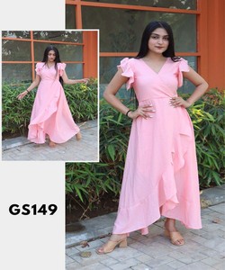 Trajes de mujer Color blanco Terciopelo Vintage Ropa de fiesta corta Venta al por mayor Vestido cosido indio Nupcial - Product Image 5